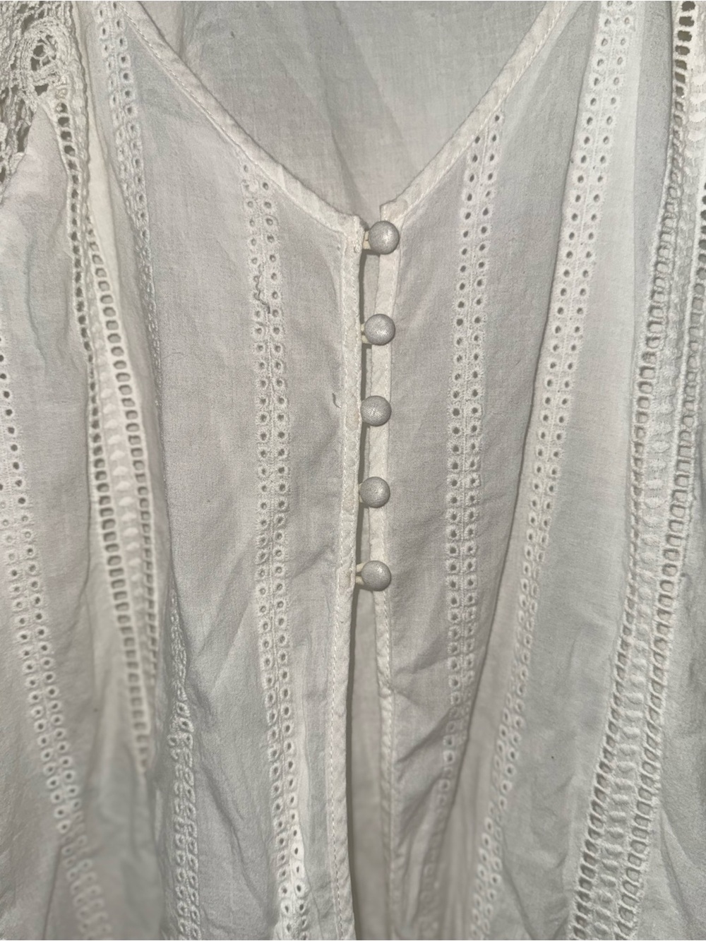 Blair White Lace Button-Front Blouse - Picture 3 of 6